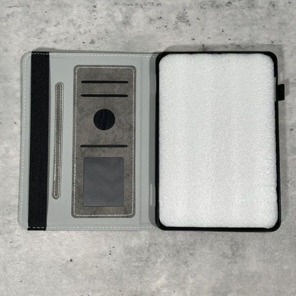 NEW Amzn Fire 2022 HD 8 Tablet Case Gray Denim Multi Pocket Functional - Picture 2 of 6